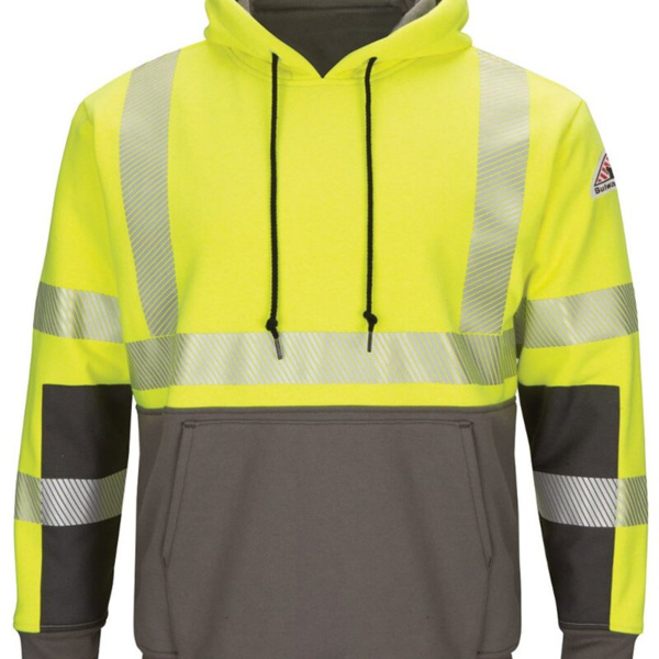 Men's Tall Hi-Visibility Color-Blocked Hooded Sweatshirt Thumbnail